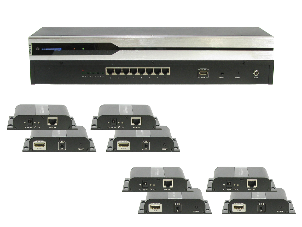 ANI-0108UHD: UHD 4K@30Hz 1x8  HDMI EXTENDER SPLITTER ~394 FT (120M)