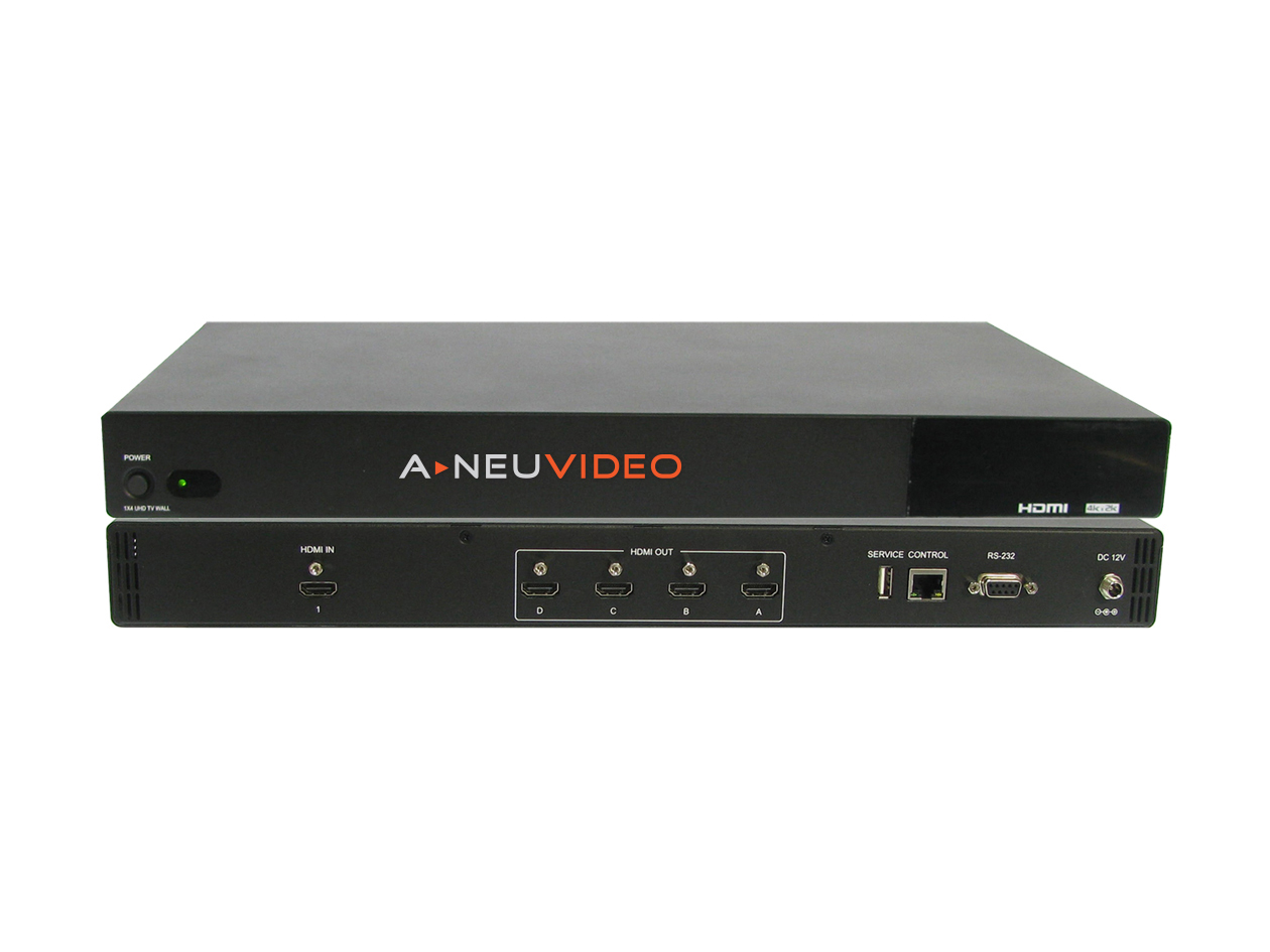 ANI-4K-VW: 1x4 HDMI 4K UHD VIDEO WALL SPLITTER (Cascadable)