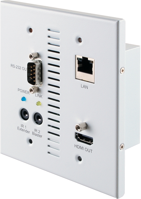 ANI-705WPR: HDMI CAT receiver: 1080p@ 328 (100m), UHD@ 229' (70m), 2-way IR, PoC only, Wall-Plate