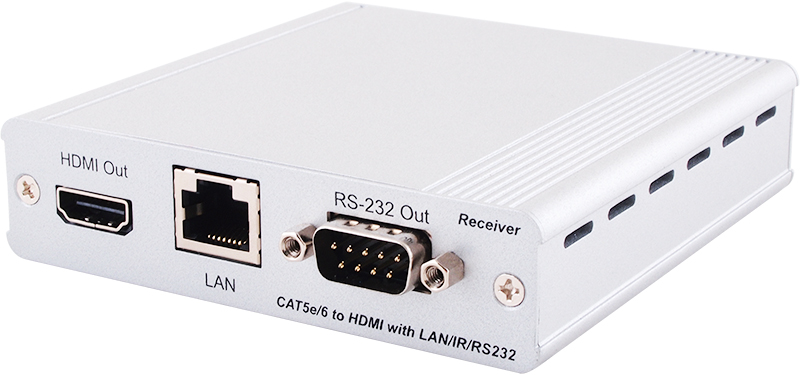 ANI-705XBDR: HDMI CAT receiver: 1080p@ 328 (100m), UHD@ 229' (70m), 2-way IR, 24V or PoC