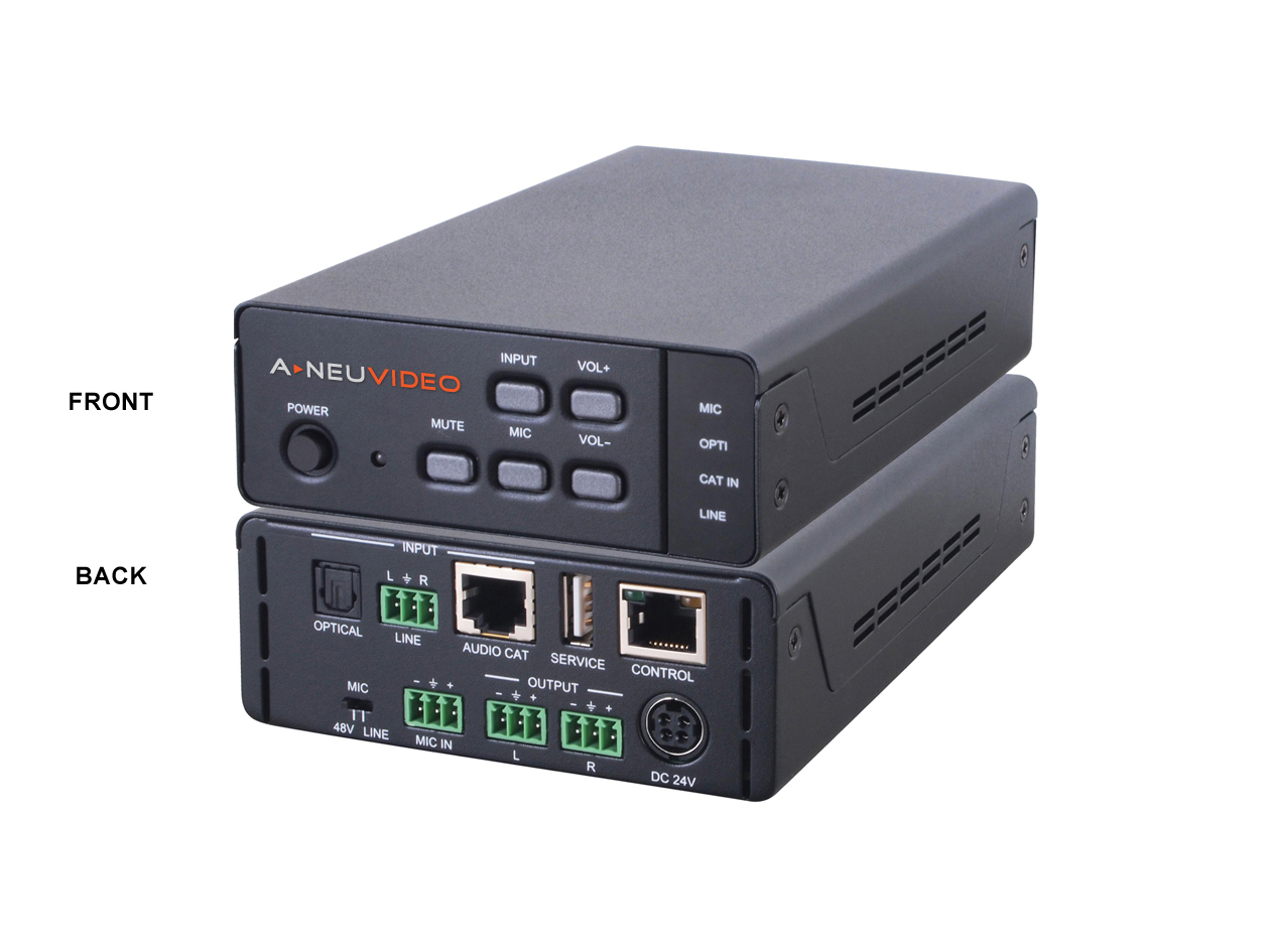 ANI-AD100: 100W AUDIO AMPLIFIER w/ LR/OPTICAL/CATx INPUT MIXER w/ MIC