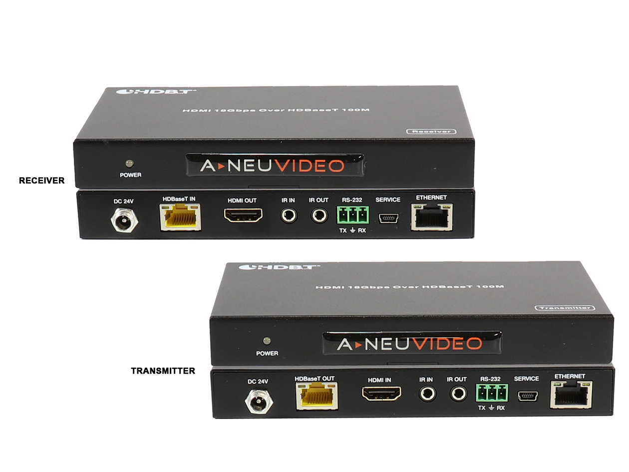 ANI-HDR-100: HDMI 4K HDR 18Gbps PoH EXTENDER OVER CAT5e/6 TRANSMITTER & RECEIVER 328 FT (100M)