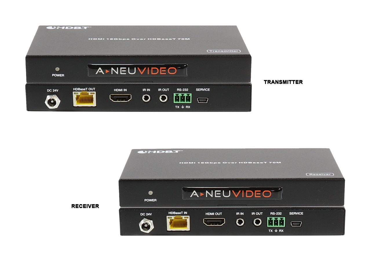 ANI-HDR-70: HDMI 4K HDR 18Gbps PoH EXTENDER OVER CAT5e/6 TRANSMITTER & RECEIVER 230 FT (70M)