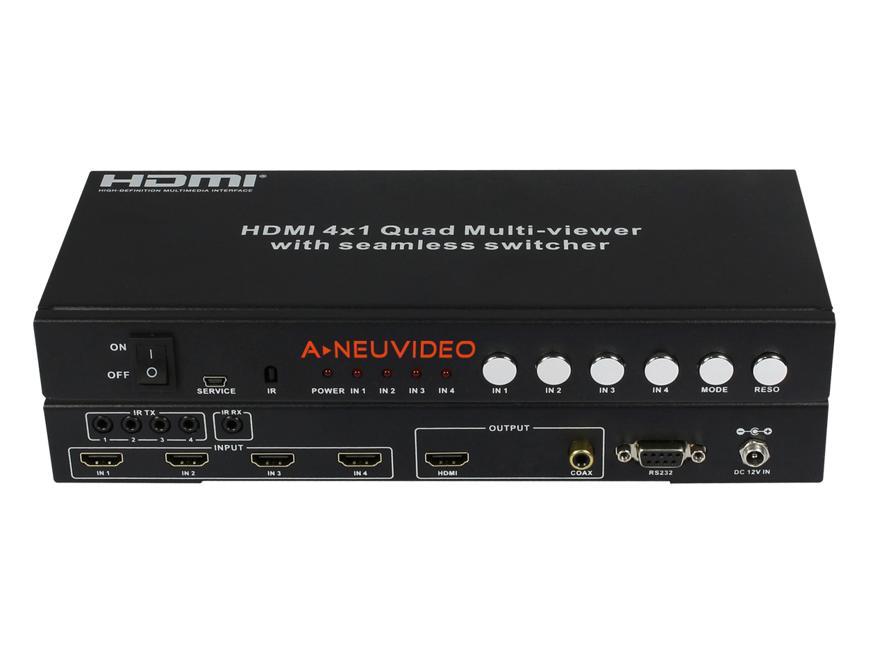 ANI-QUAD-LITE: 4x1 HDMI QUAD MULTI-VIEWER w/ SEAMLESS SWITCHER